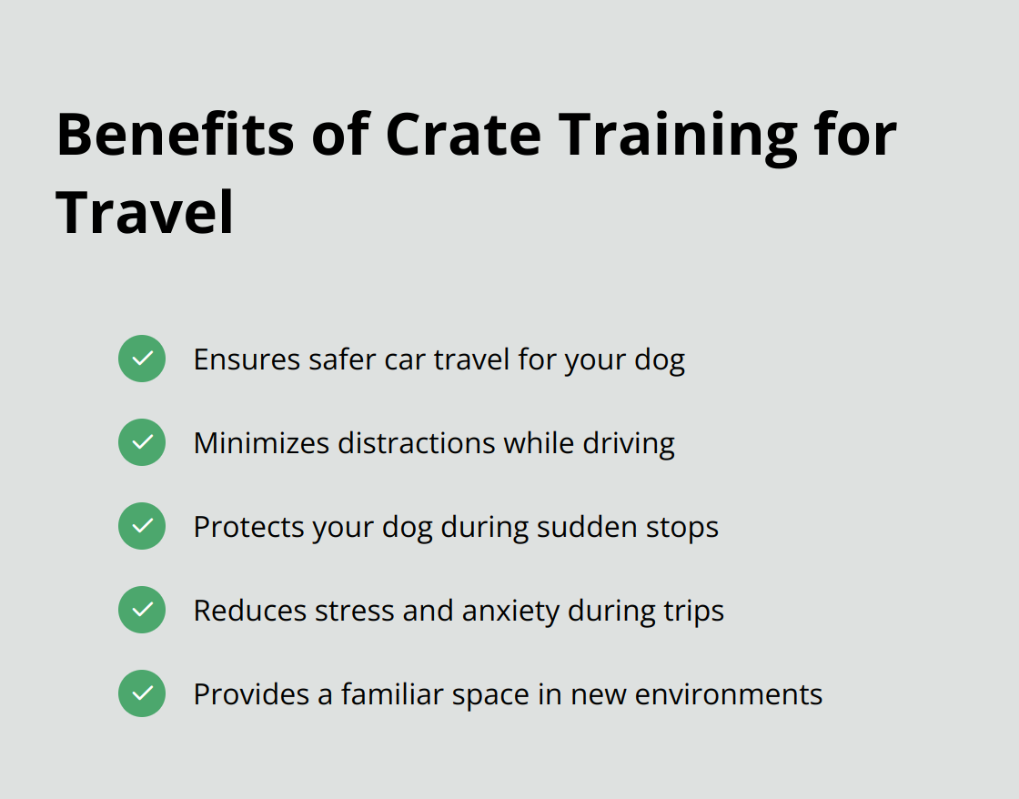 Checklist of benefits of crate training for safe dog travel - dog crate tips